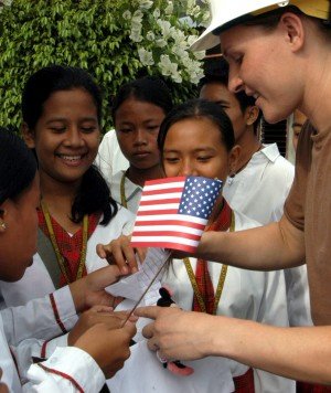 070217-N-9604C-001

General Santos City, Philippines (Feb. 17, 2007) - Lt. j.g. Jennifer Grob, executive officer of Team Engineer, opens a thank you letter given to her by a group of students at Bawing High School during a community service project. Amphibious command ship USS Blue Ridge (LCC 19) and embarked 7th Fleet staff are in the Philippines as part of Project Friendship, a humanitarian assistance/community service project with the armed forces of the Philippines. Throughout their stay, the shipÕs Sailors and Marines are scheduled to participate in friendship-building and goodwill-generating activities. U.S. Navy photo by Mass Communication Specialist Seaman Shannon K. Cassidy (RELEASED)